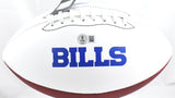 Keon Coleman Autographed Buffalo Bills Logo Football - Beckett W Hologram *Black