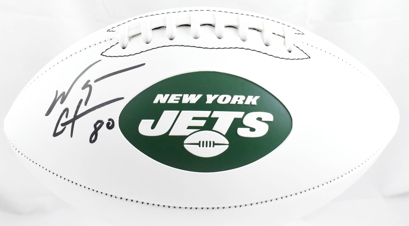 Wayne Chrebet Autographed New York Jets Logo Football- Beckett W Hologram *Black