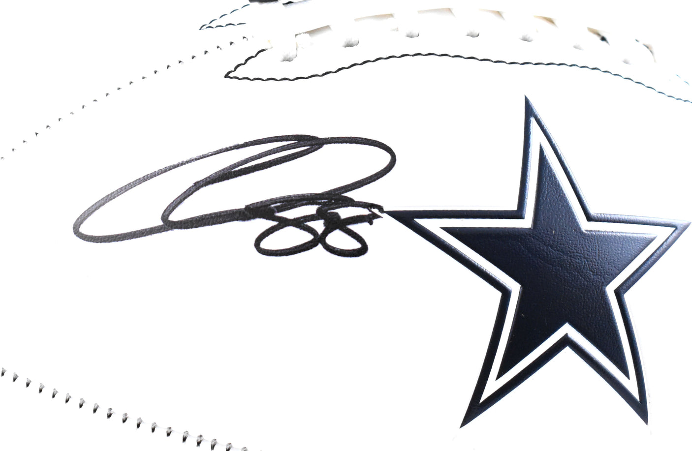 CeeDee Lamb Autographed Dallas Cowboys Logo Football - Fanatics *Black