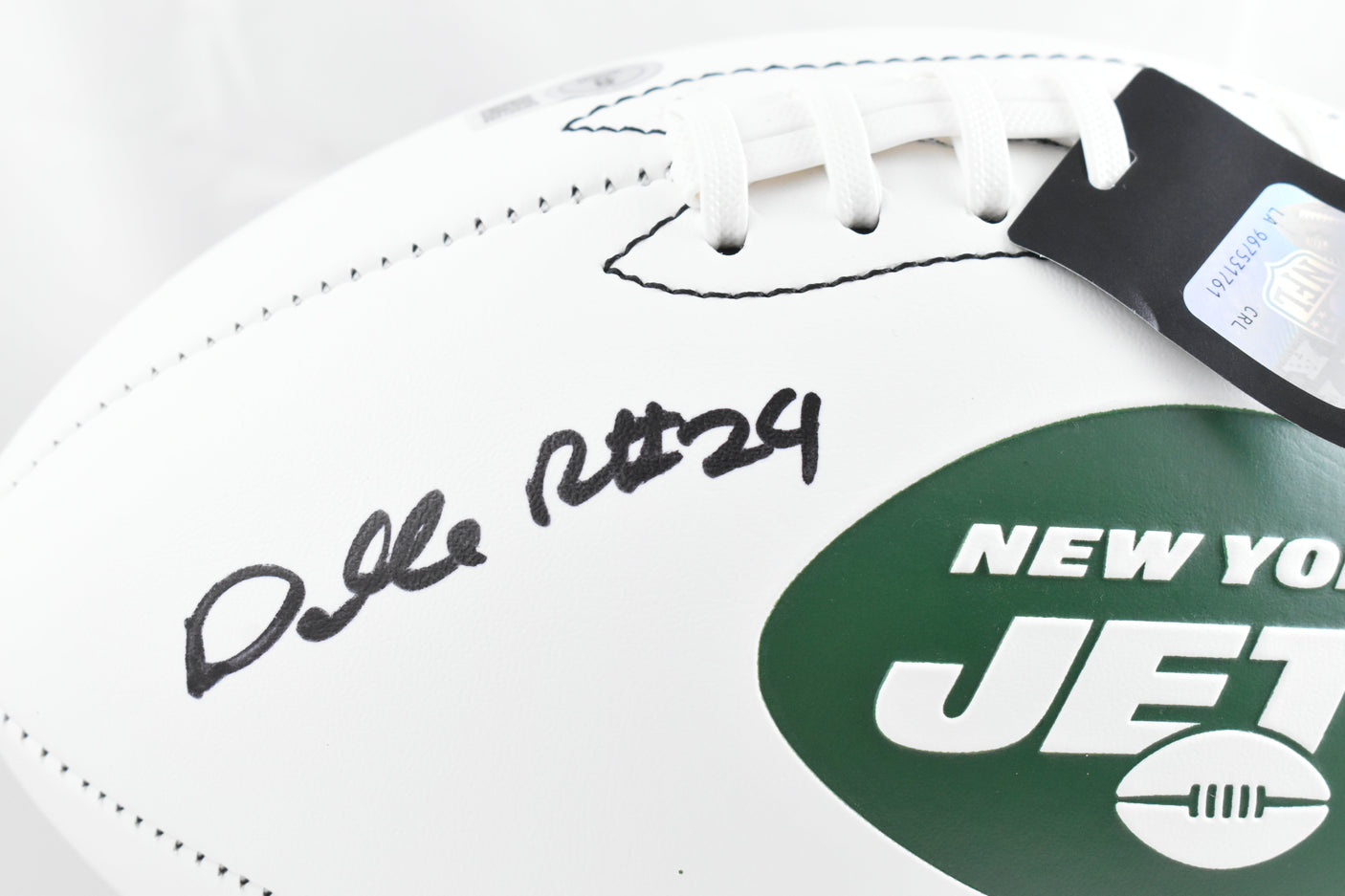 Darrelle Revis Autographed New York Jets Logo Football - Beckett W Hologram