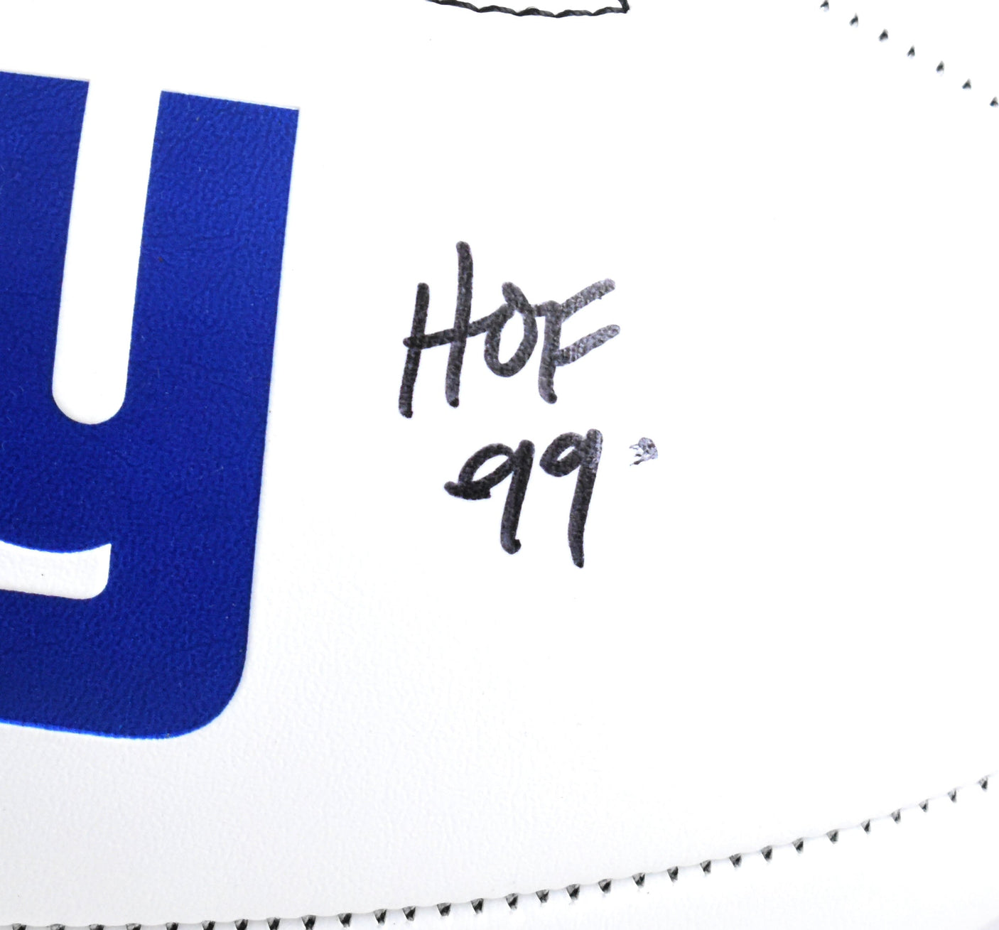 Lawrence Taylor Autographed New York Giants Logo Football HOF-Beckett W Hologram