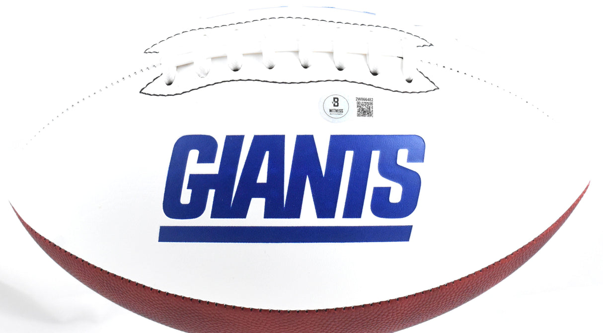 Lawrence Taylor Autographed New York Giants Logo Football HOF-Beckett W Hologram