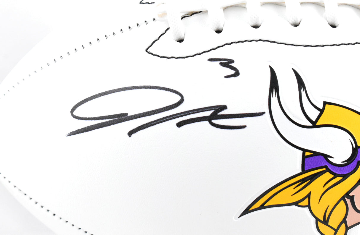 Jordan Addison Autographed Minnesota Vikings Logo Football -Beckett W Hologram