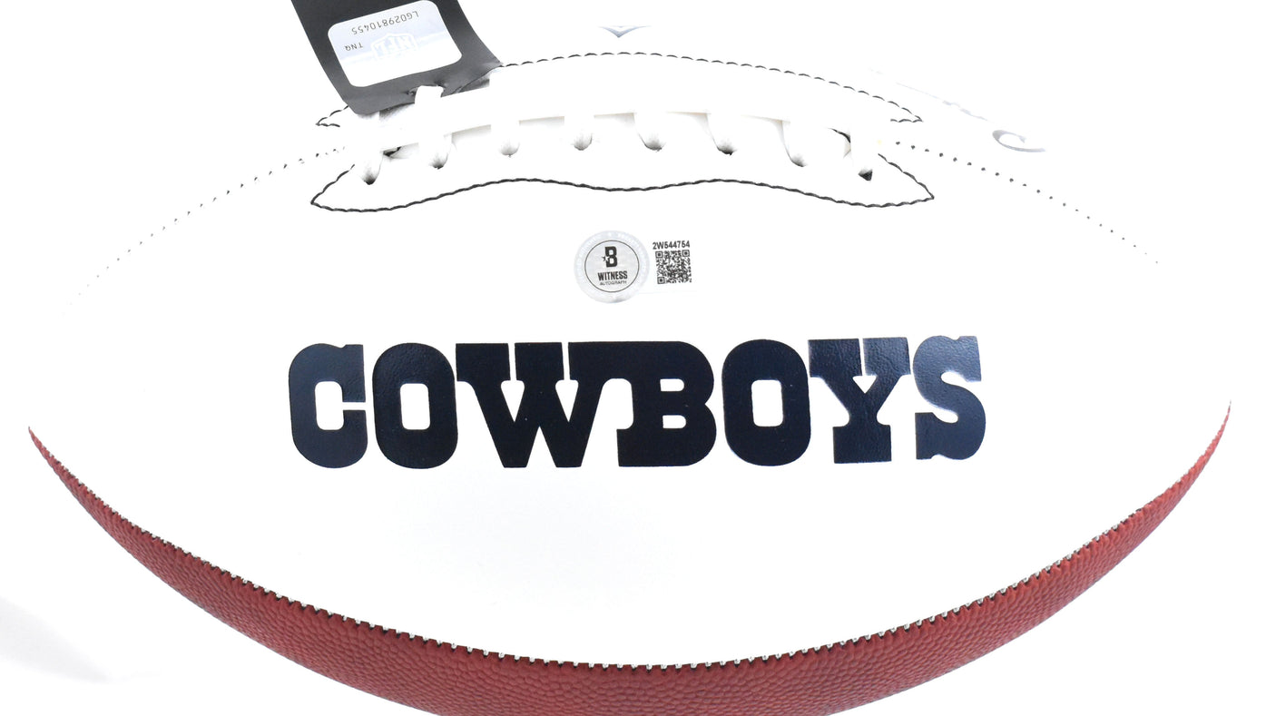 Roger Staubach Autographed Dallas Cowboys Logo Football - Beckett W Hologram