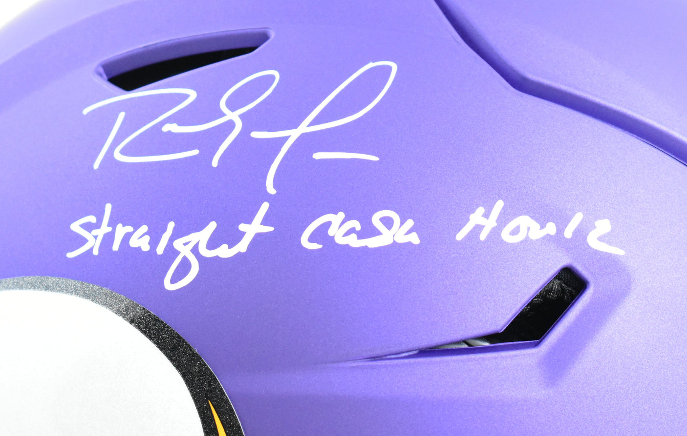 Randy Moss Signed Vikings F/S Speed Flex Helmet Straight Cash Homie - Beckett W