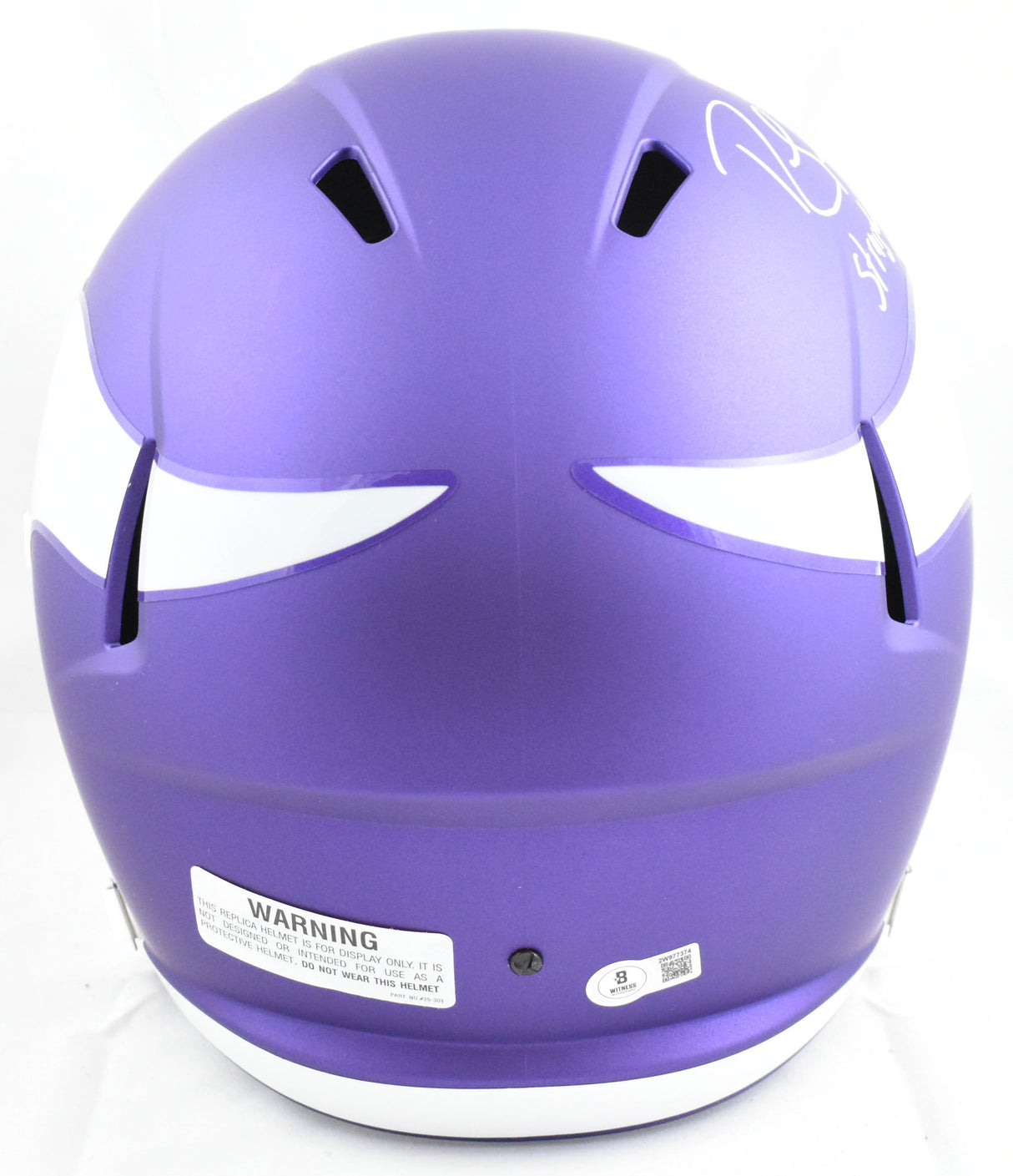 Randy Moss Signed Vikings F/S Tribute Speed Helmet Straight Cash- Beckett W Holo