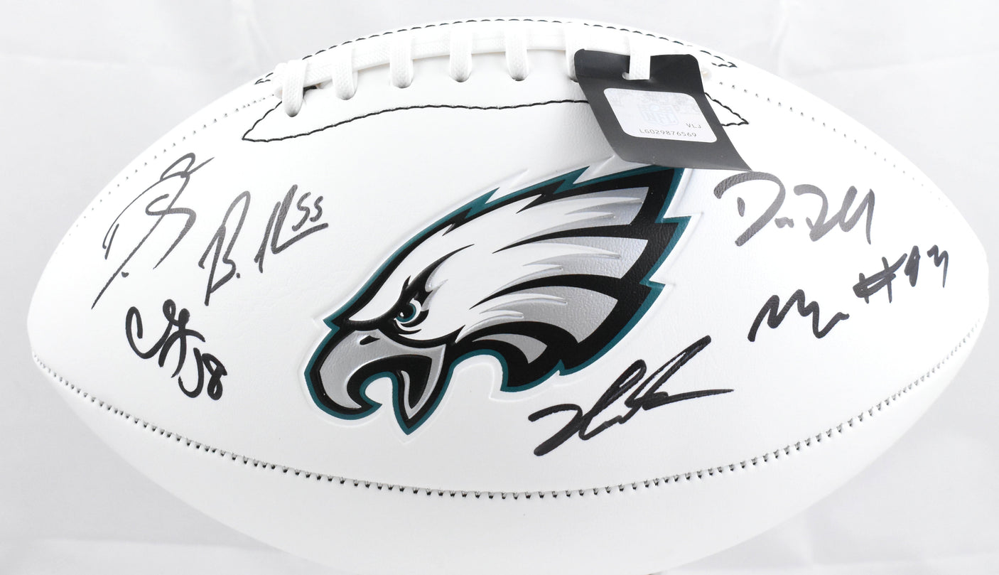 (6) Multi Player Signed Autographed Eagles Logo Football - Beckett W Hologram