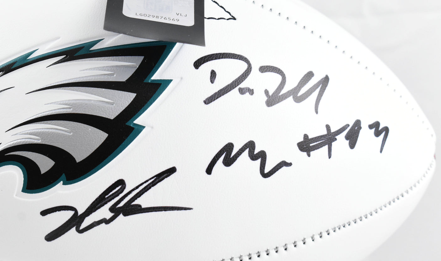 (6) Multi Player Signed Autographed Eagles Logo Football - Beckett W Hologram