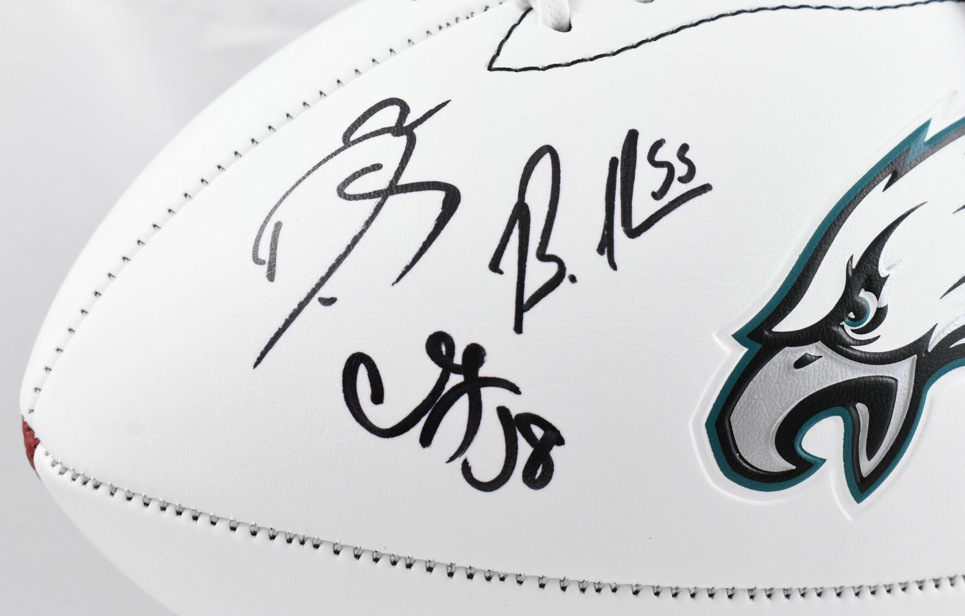 (6) Multi Player Signed Autographed Eagles Logo Football - Beckett W Hologram