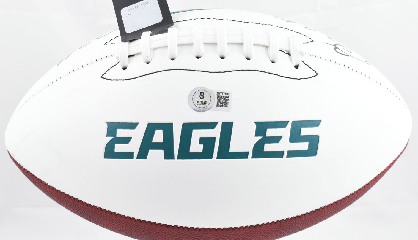 (6) Multi Player Signed Autographed Eagles Logo Football - Beckett W Hologram