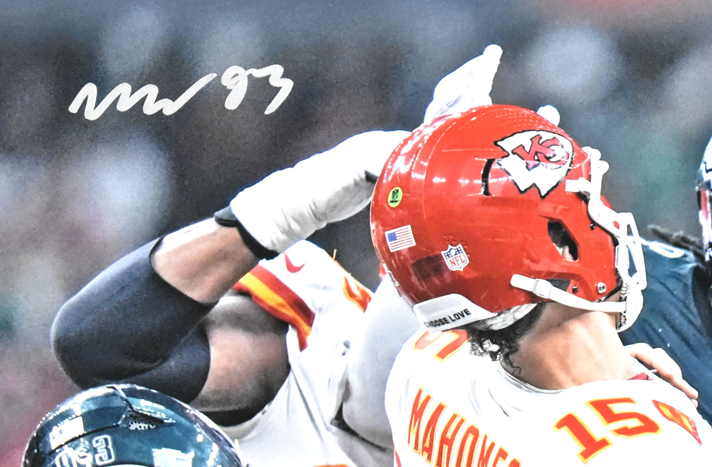 Jalen Carter Milton Wiliams Autographed Eagles 16x20 Sack Photo - Beckett W Holo