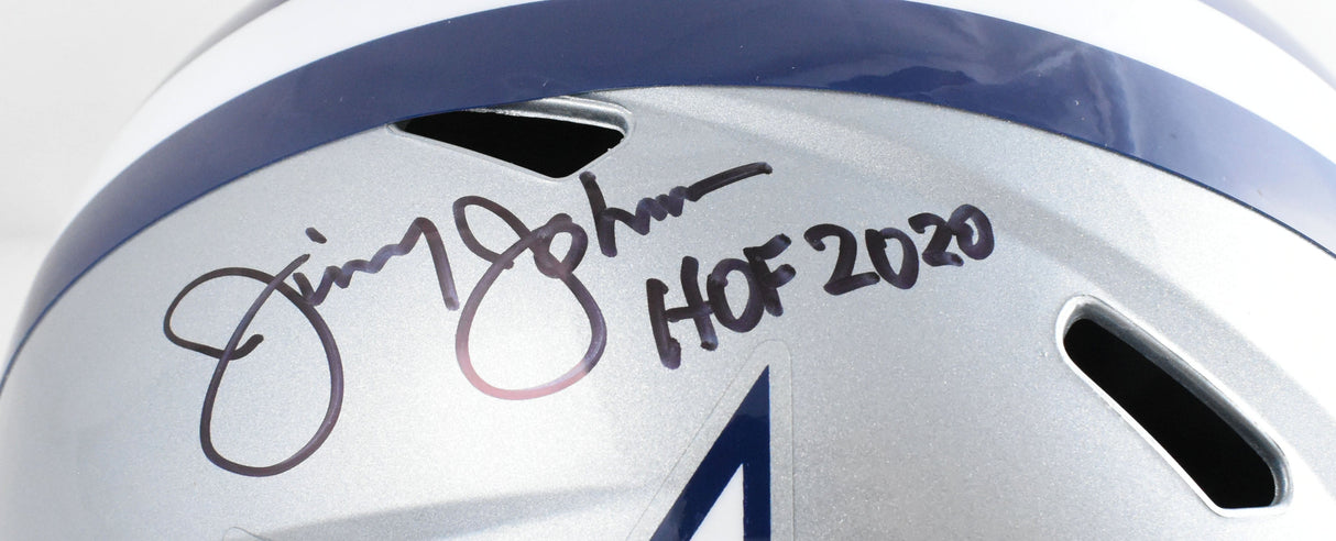 Jimmy Johnson Signed Dallas Cowboys F/S Speed Helmet w/HOF - Beckett W Hologram