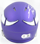 Fran Tarkenton Signed Minnesota Vikings Speed Mini Helmet w/HOF - Beckett W Holo