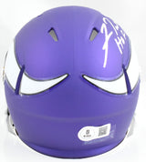 Fran Tarkenton Signed Minnesota Vikings Speed Mini Helmet w/HOF - Beckett W Holo