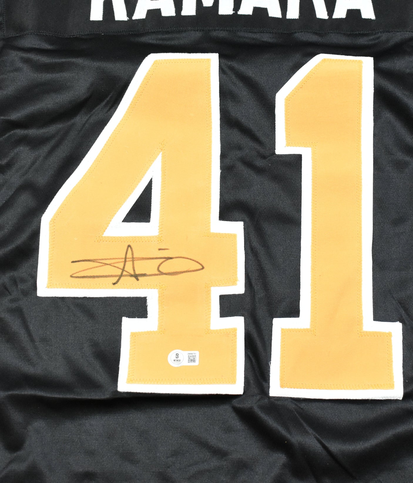 Alvin Kamara Autographed Black Pro Style Jersey - Beckett W Hologram *Black