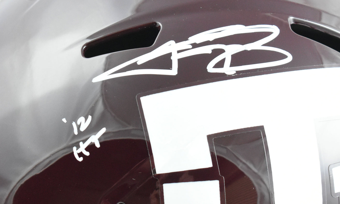 Johnny Manziel Autographed Texas A&M F/S Speed Helmet w/HT - Beckett W Hologram