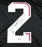 Johnny Manziel Autographed Black College Style Jersey w/HT - Beckett W Hologram