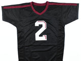 Johnny Manziel Autographed Black College Style Jersey w/HT - Beckett W Hologram