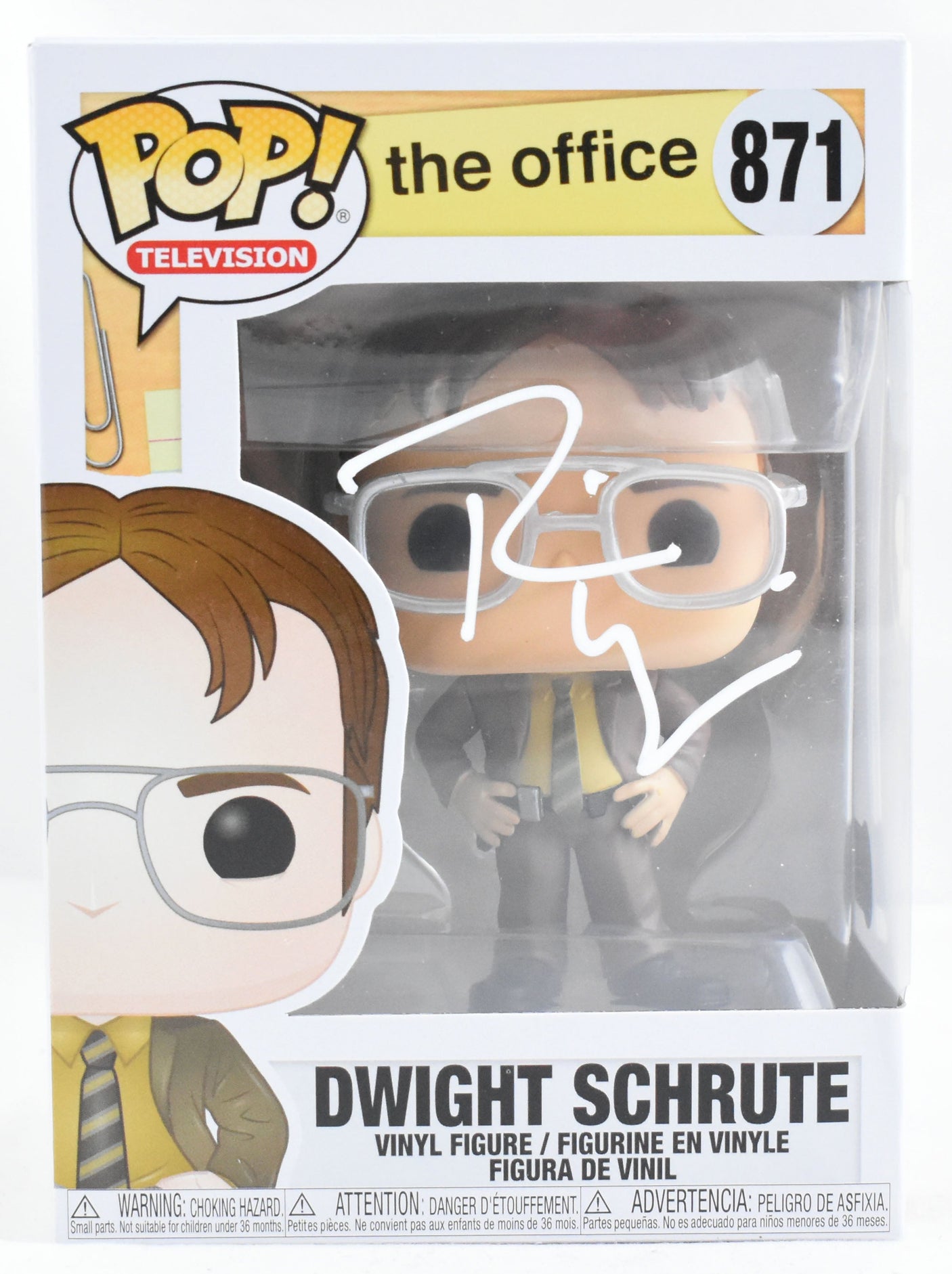 Rainn Wilson Autographed Dwight Schrute Funko Pop #871 The Office - Beckett W