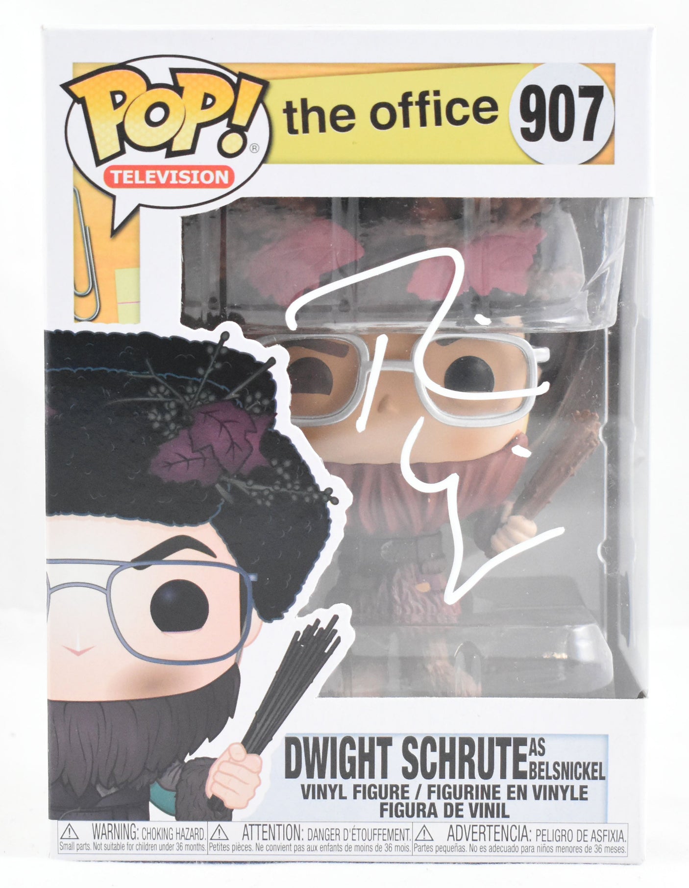 Rainn Wilson Autographed Dwight Schrute Funko Pop #907 The Office - Beckett W