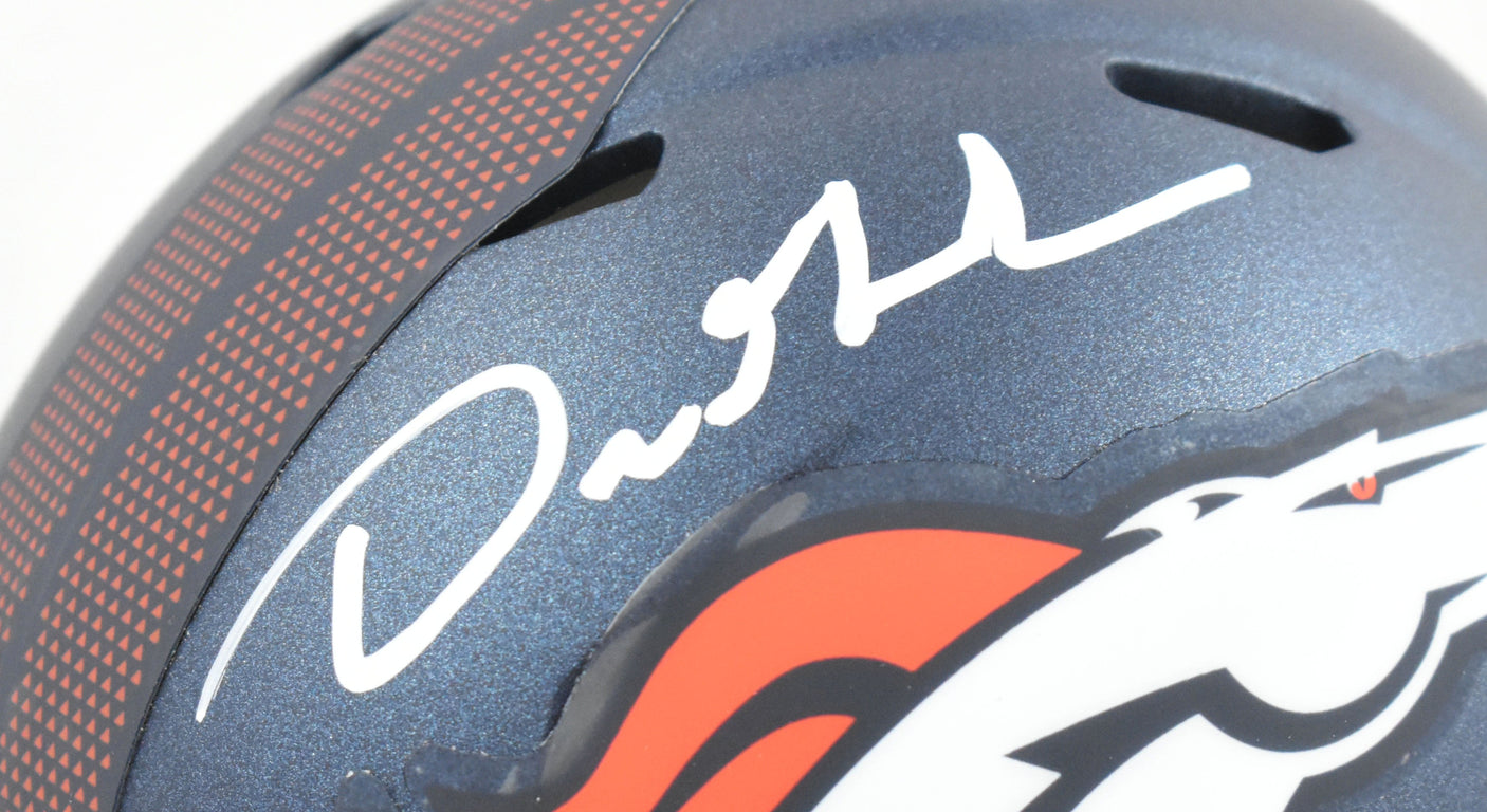 Dre Greenlaw Autographed Denver Broncos Speed Mini Helmet - Beckett W Hologram