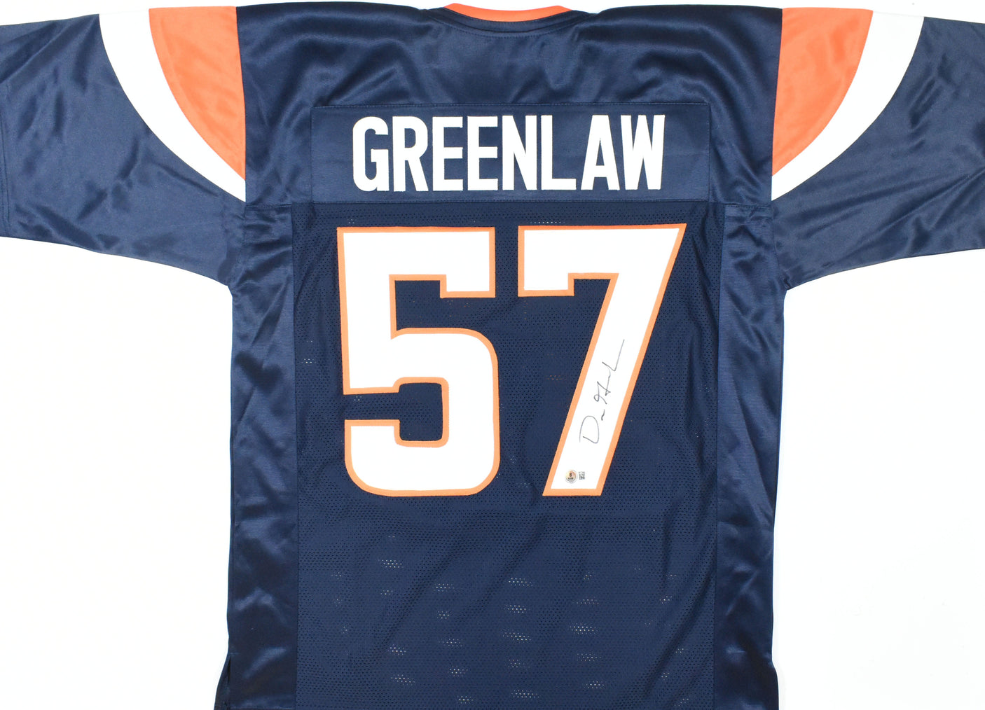 Dre Greenlaw Autographed Blue Pro Style Jersey - Beckett W Hologram *Black