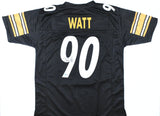 T.J. Watt Autographed Black Pro Style Jersey - Beckett W Hologram *Black