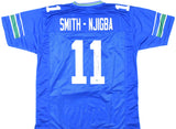 Jaxon Smith-Njigba Autographed Blue Pro Style Jersey - Beckett Hologram *Black