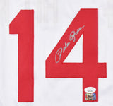 Pete Rose Autographed White Pro Style Jersey - JSA W *Silver