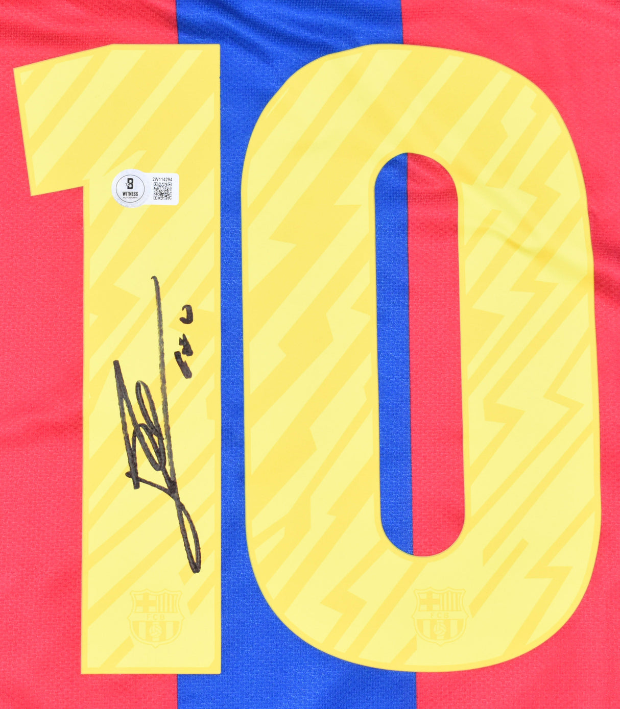 Lionel Messi Signed FC Barcelona Home Soccer Jersey #10 - Beckett W Hologram *L