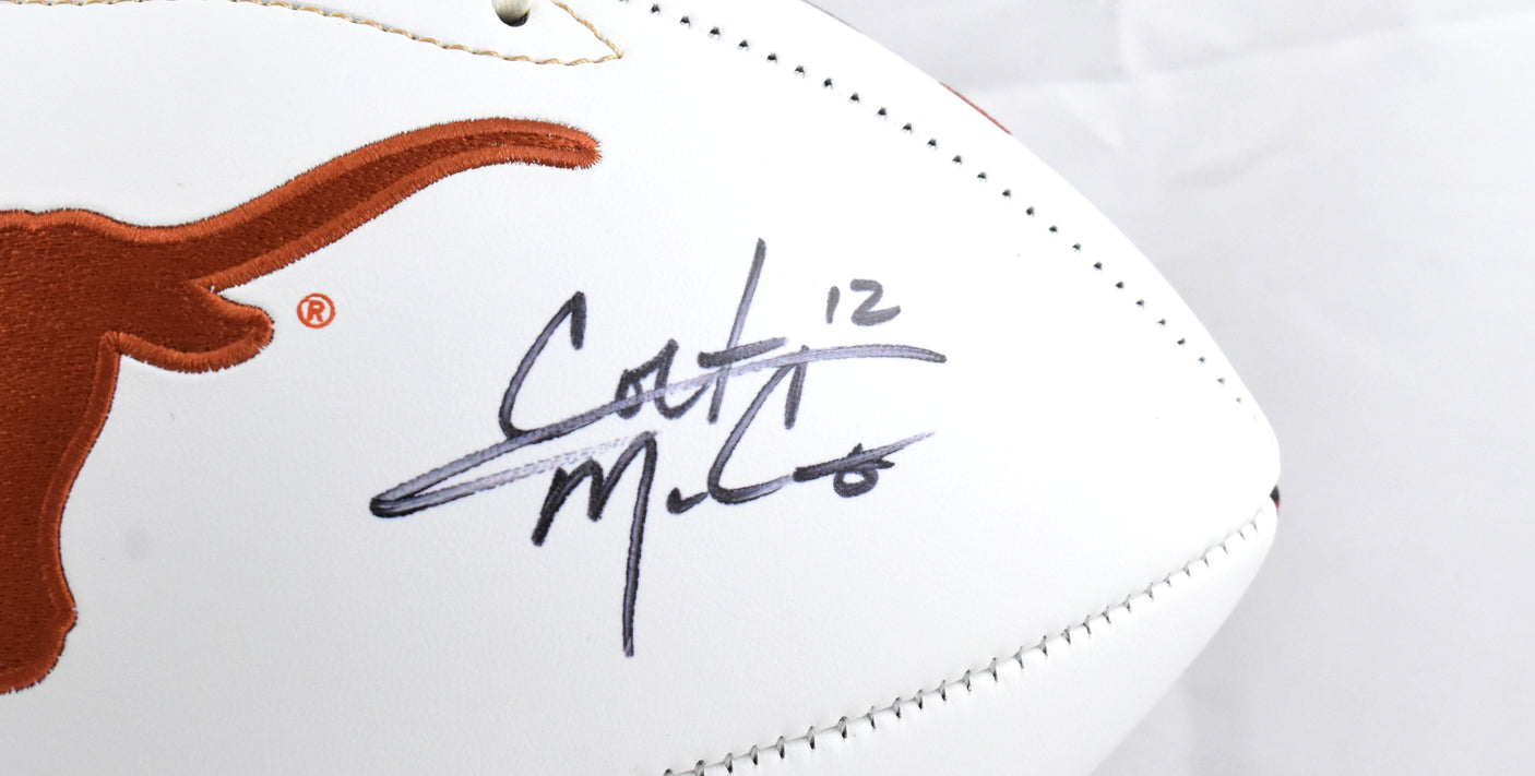 Colt McCoy Autographed Texas Longhorns Logo Football - Beckett W Hologram *Black