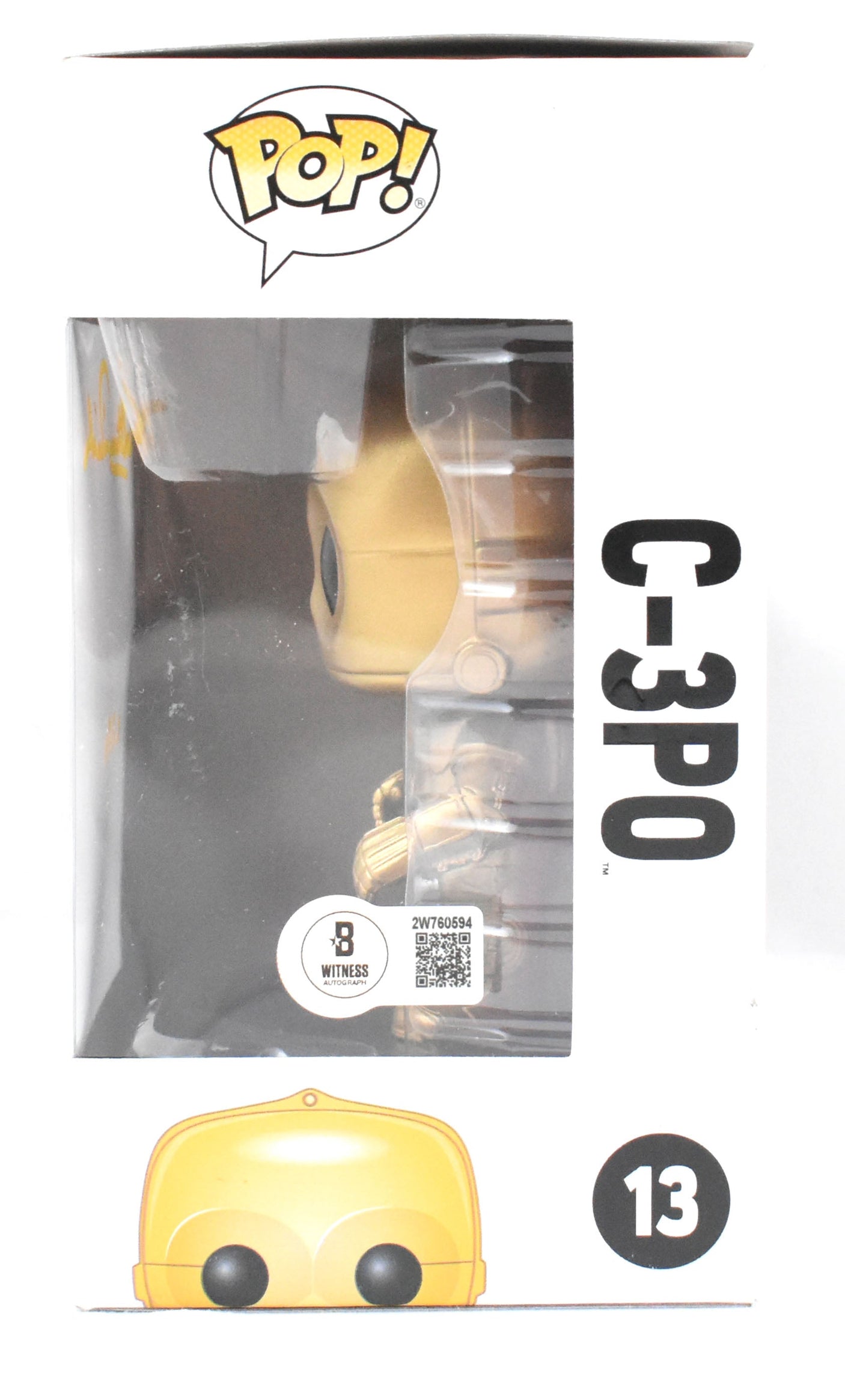 Anthony Daniels Autographed C-3PO Funko Pop #13 Star Wars - Beckett W Hologram