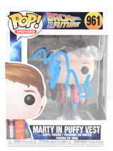 Michael J. Fox Autographed Marty Vest Funko Pop #961 BTTF - Beckett W Hologram