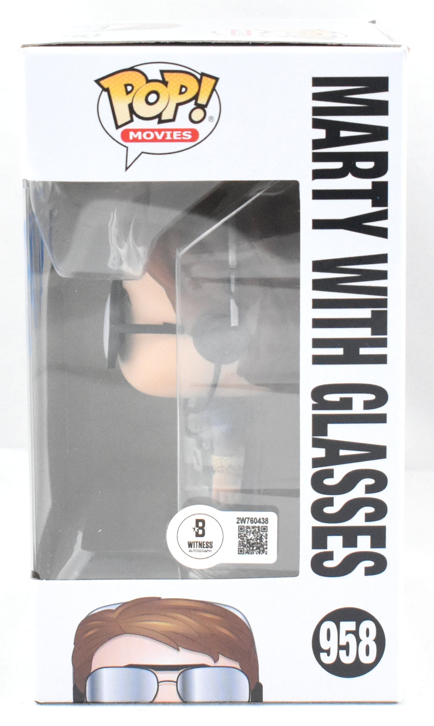 Michael J. Fox Autographed Marty Glasses Funko Pop #958 BTTF- Beckett W Hologram