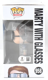 Michael J. Fox Autographed Marty Glasses Funko Pop #958 BTTF- Beckett W Hologram