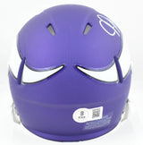 Justin Jefferson Autographed Vikings Speed Mini Helmet-Beckett W Hologram*Silver