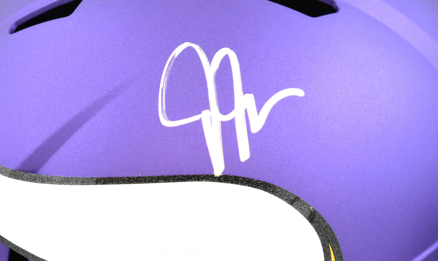 Justin Jefferson Autographed Vikings F/S Speed Helmet-Beckett W Hologram