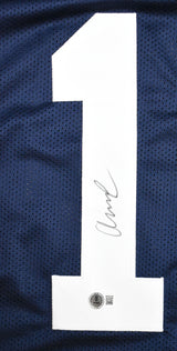 Abdul Carter Autographed Blue College Style Jersey - Beckett W Hologram *Left