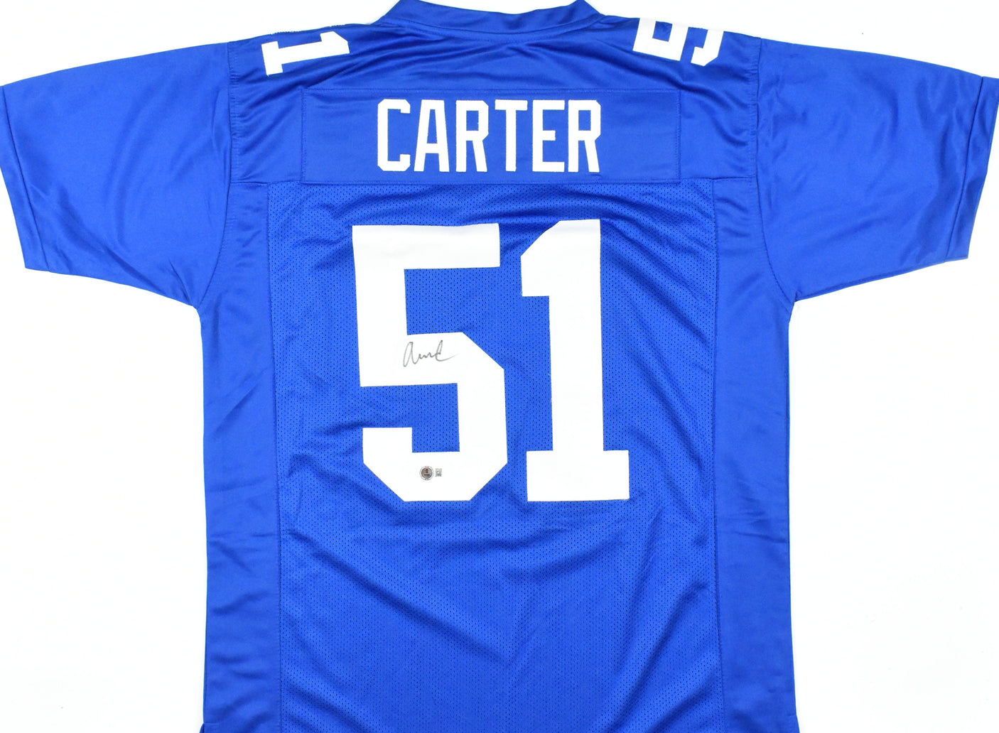 Abdul Carter Autographed Blue Pro Style Jersey - Beckett W Hologram