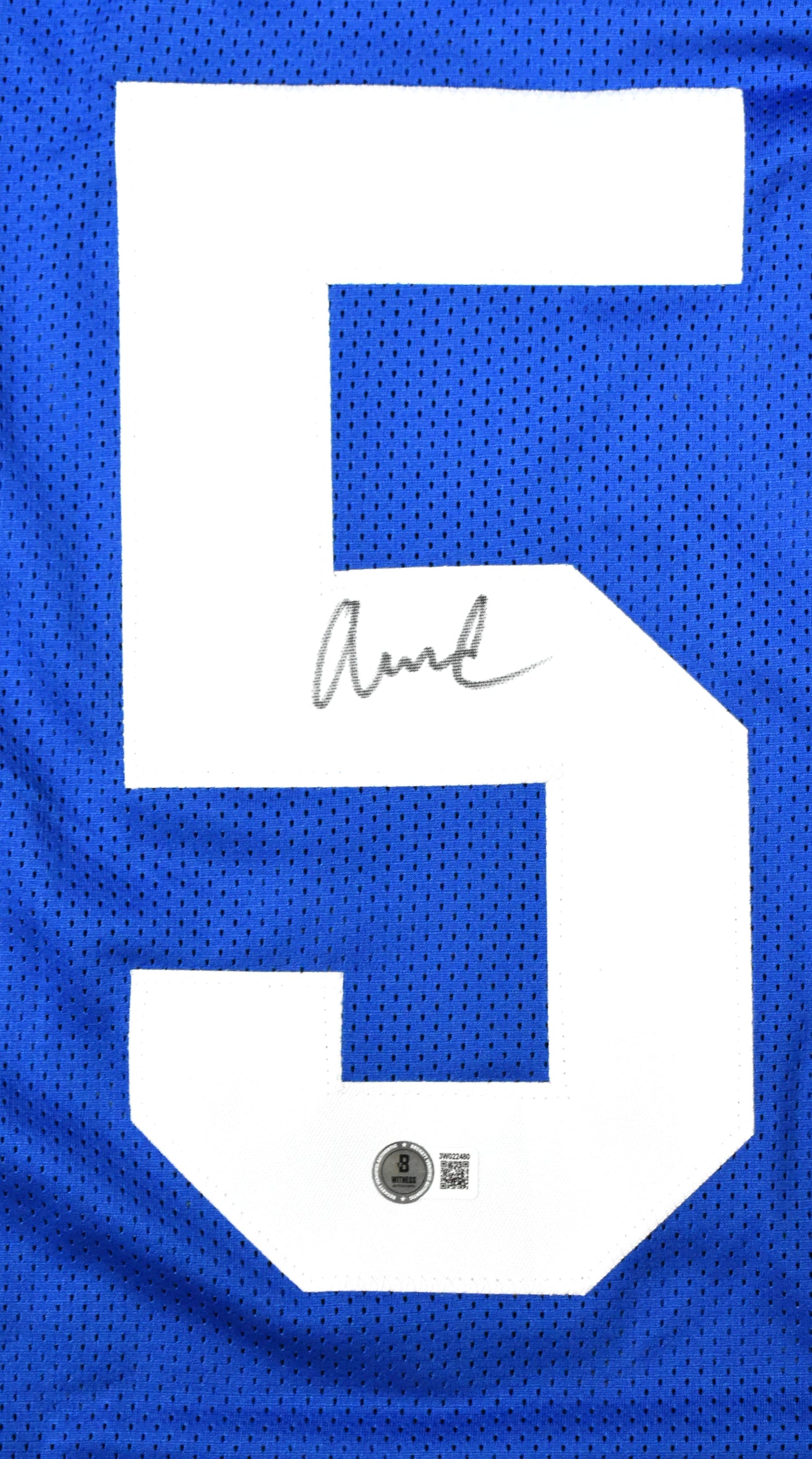 Abdul Carter Autographed Blue Pro Style Jersey - Beckett W Hologram