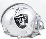 Geno Smith Autographed Las Vegas Raiders Speed Mini Helmet - Beckett W Hologram