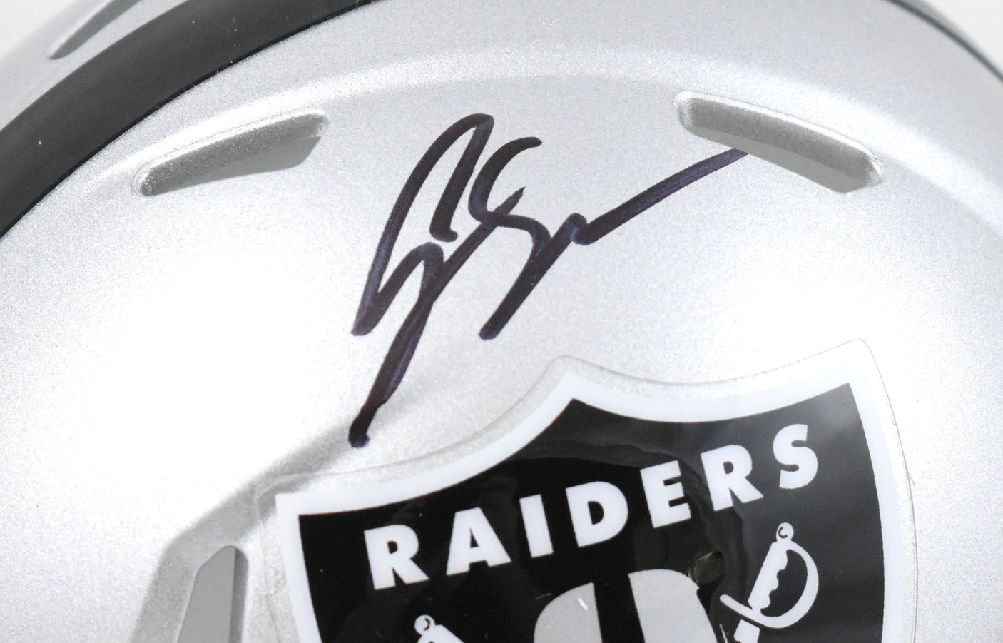 Geno Smith Autographed Las Vegas Raiders Speed Mini Helmet - Beckett W Hologram
