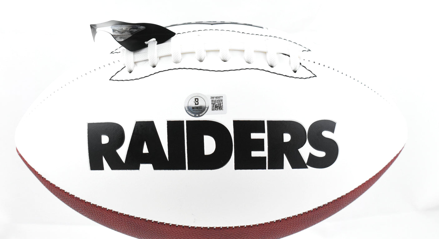 Geno Smith Autographed Las Vegas Raiders Logo Football - Beckett W Hologram