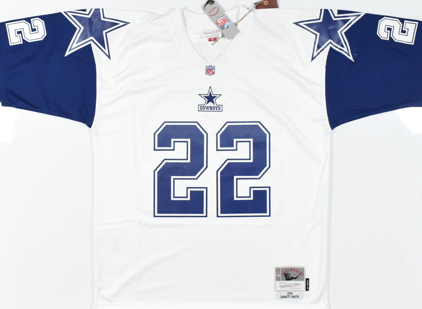Emmitt Smith Autographed Cowboys Mitchell & Ness Legacy Jersey - Beckett W Holo
