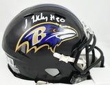 Isaiah Likely Autographed Baltimore Ravens Speed Mini Helmet- Beckett W Hologram