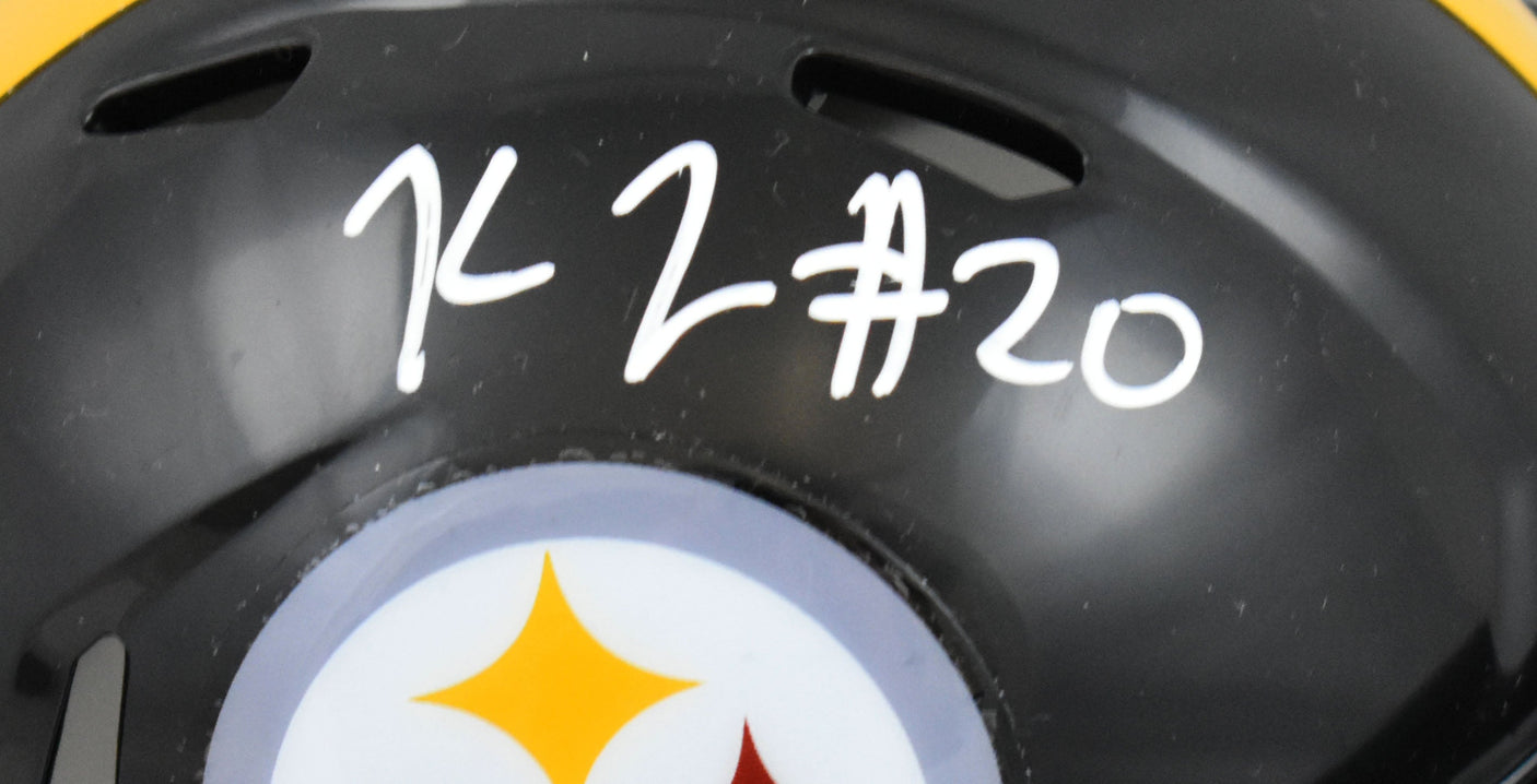 Kaleb Johnson Autographed Steelers Speed Mini Helmet - Beckett W Hologram *White