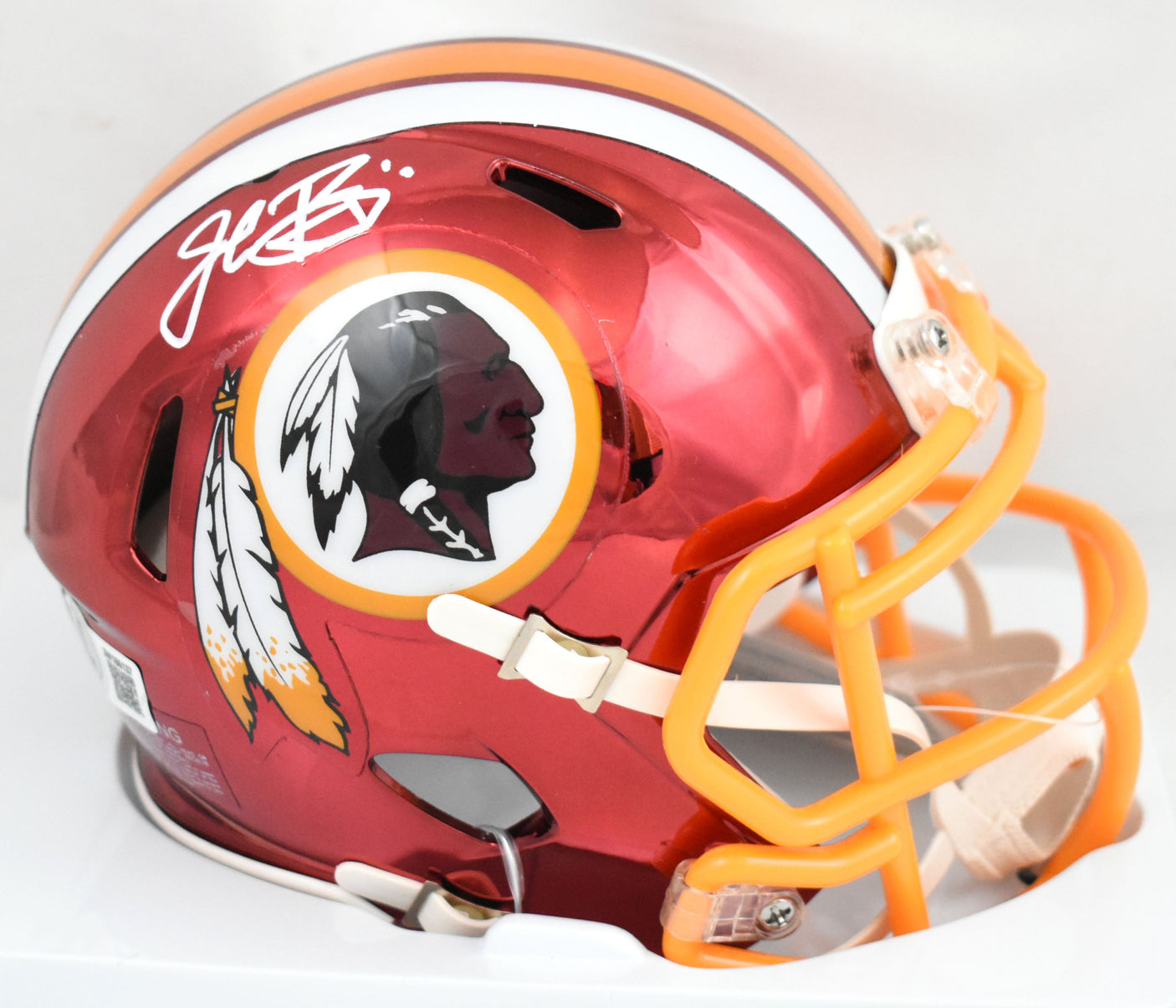 John Riggins Signed Redskins Chrome Speed Mini Helmet - Beckett W Hologram