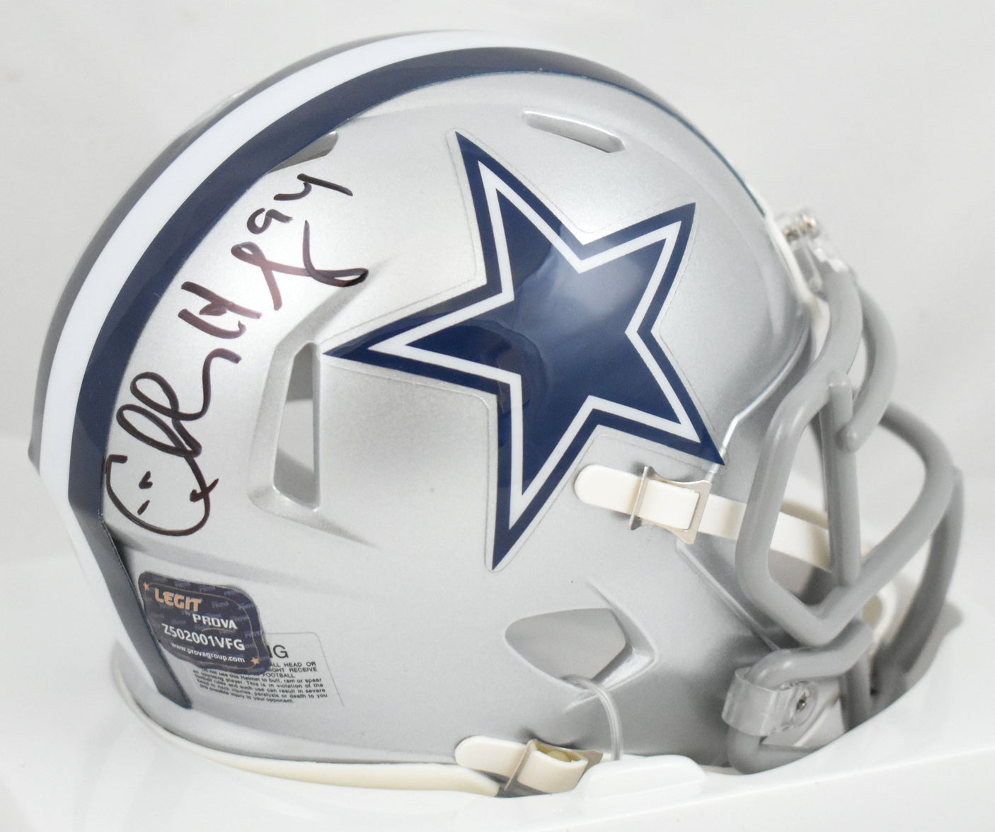 Charles Haley Autographed Dallas Cowboys Speed Mini Helmet - Prova *Black