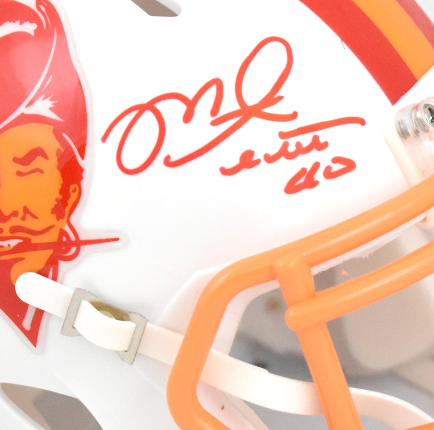 Mike Alstott Autographed Buccaneers 76-96 Speed Mini Helmet - Beckett W Hologram