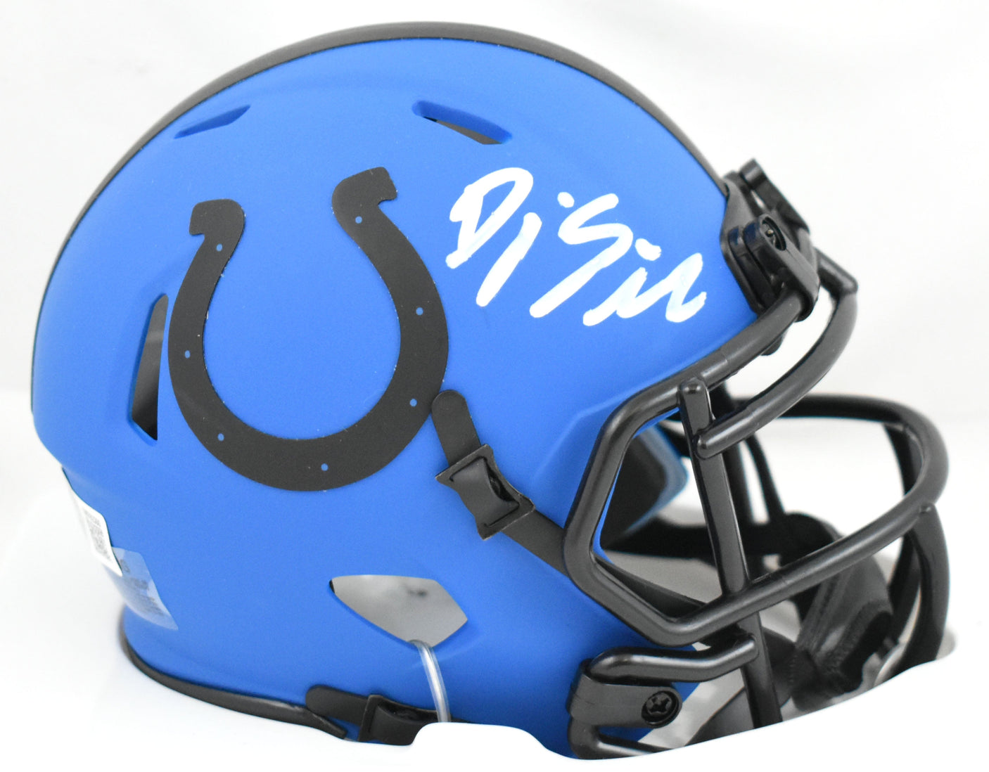 DJ Giddens Autographed Indianapolis Colts Rave Speed Mini Helmet- Beckett W Holo